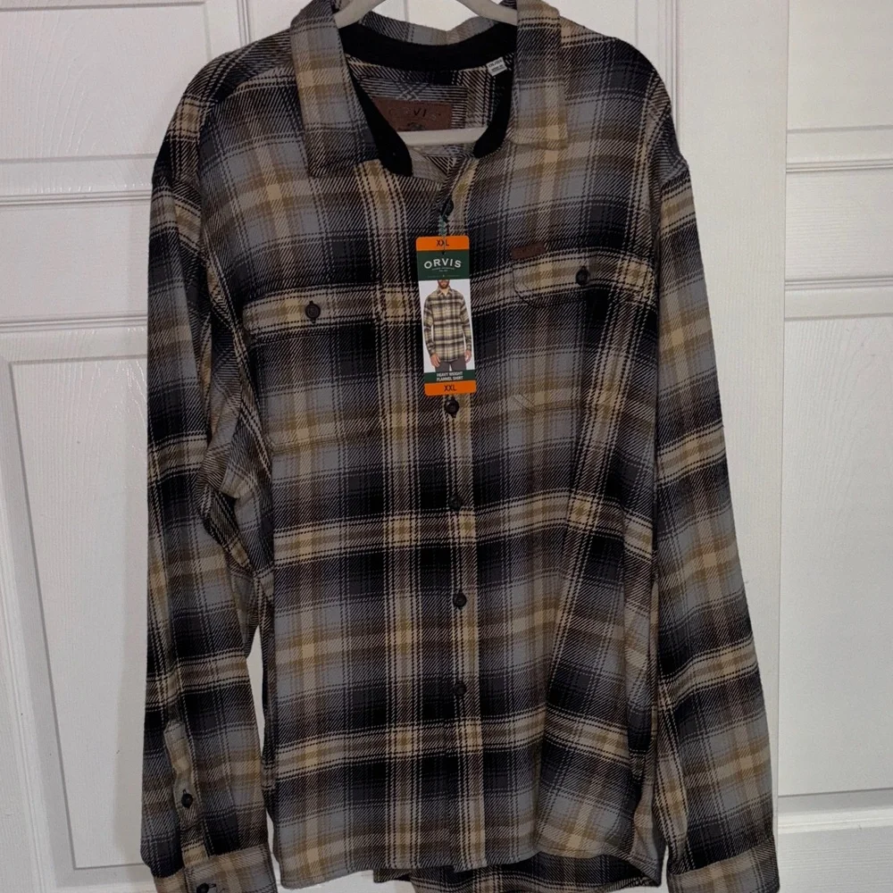 Orvis Black and Tan Plaid Shirt - Picture 2 of 6